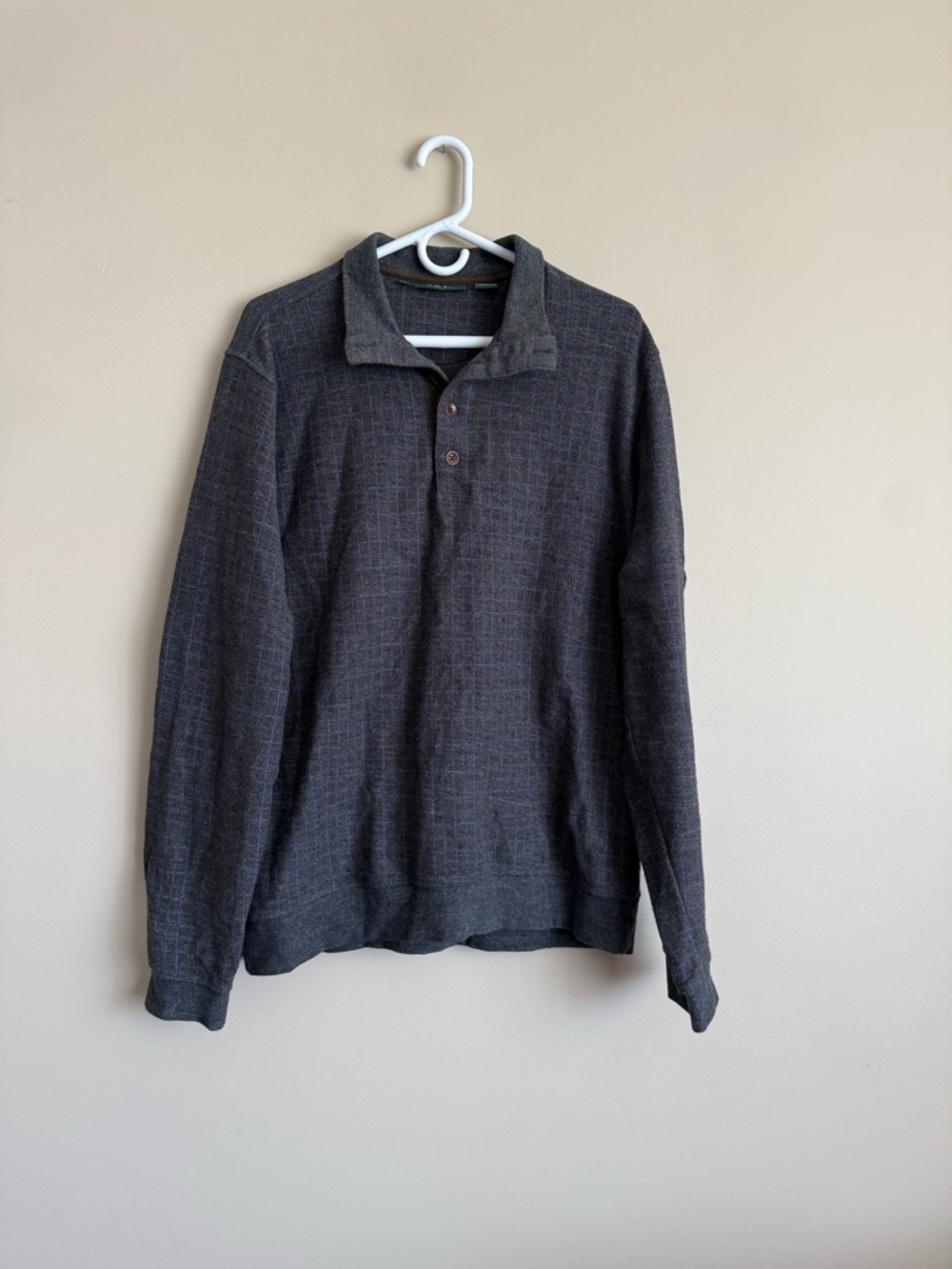 Bobby Jones Grey Patterned Sweater 100% Cotton Golf Size Large